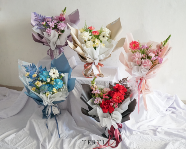 mix flower bouquet buket bunga mawar dan kombinasi