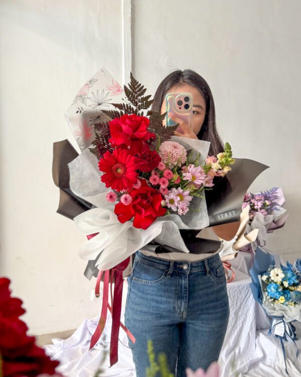 mix flower bouquet, buket bunga segar untuk hadiah