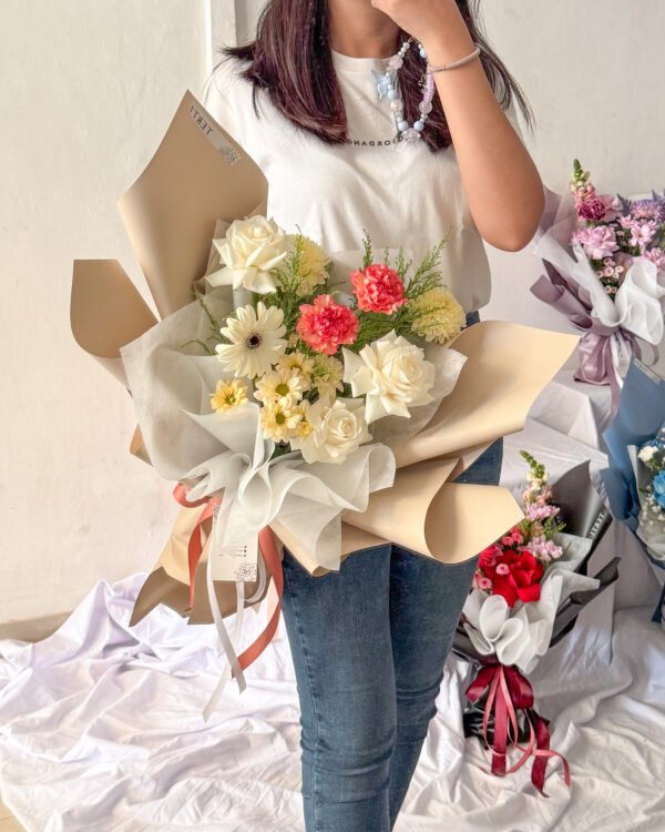 mix flower bouquet, buket bunga segar untuk hadiah