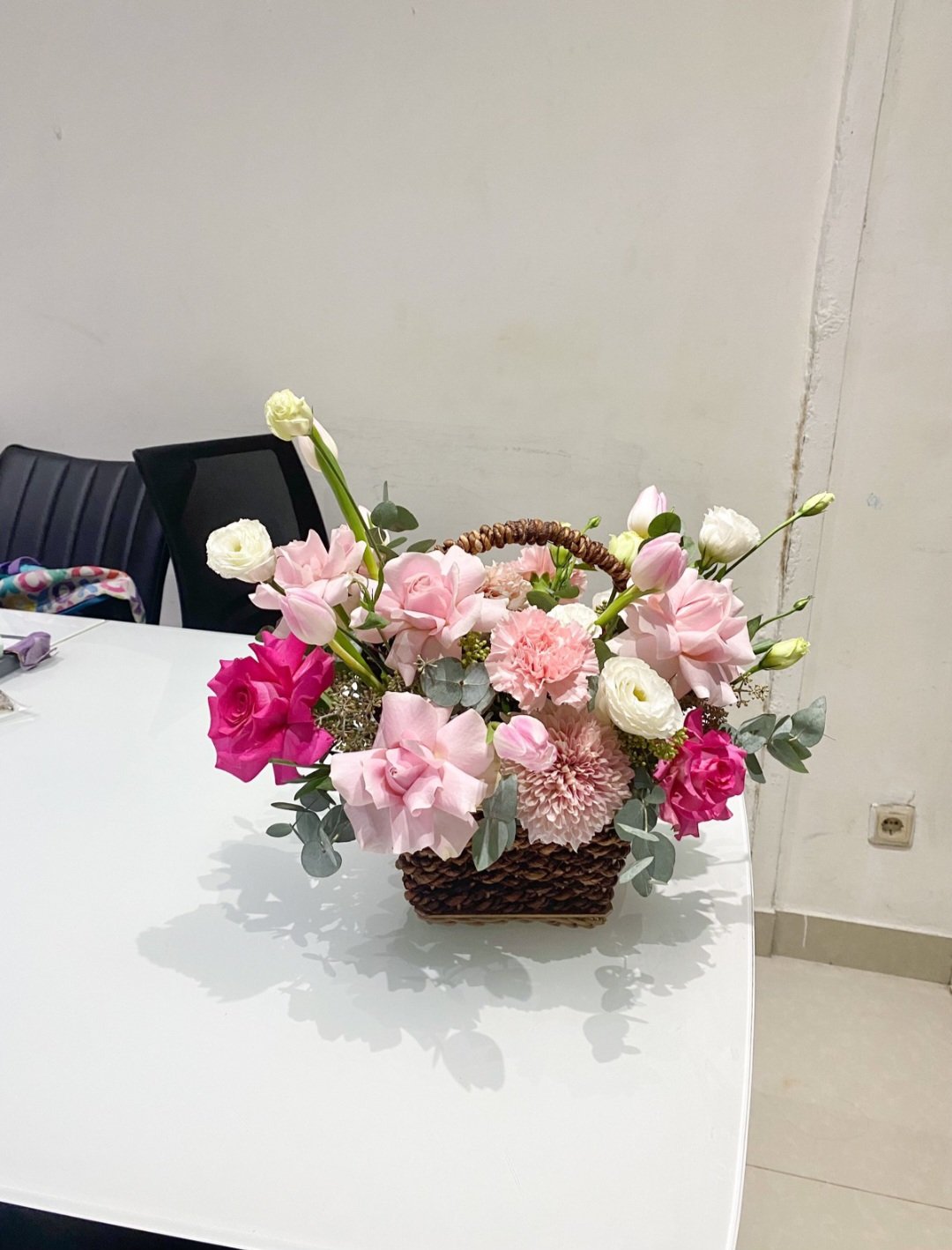 Mixed Flower Basket Arrangement